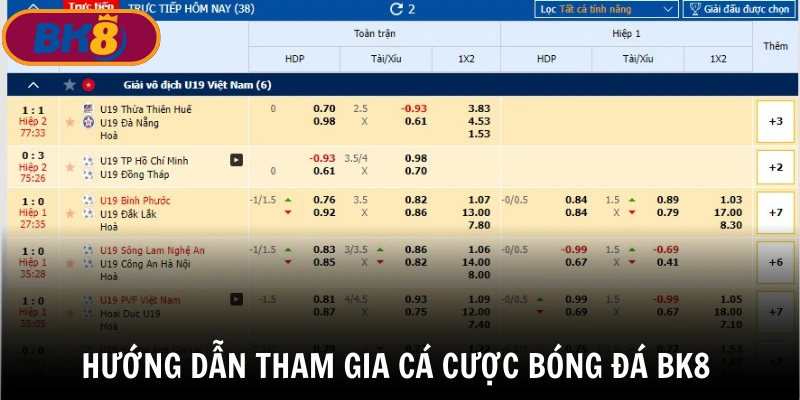 Hướng dẫn chi tiết cách tham gia cá cược bóng đá BK8