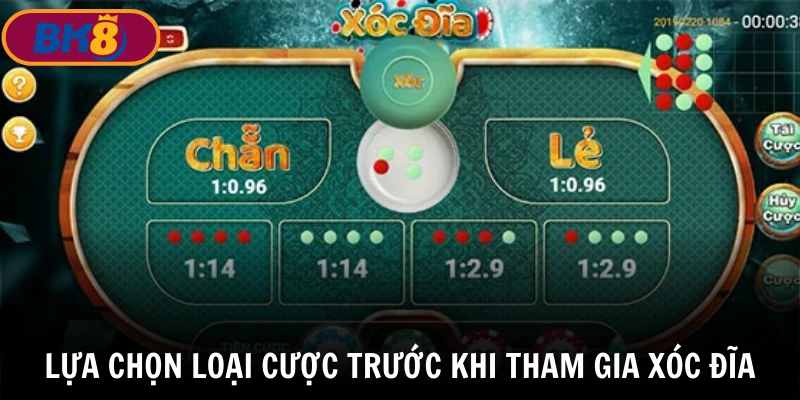 Mẹo chơi xóc đĩa BK8 - Lựa chọn loại cược phù hợp