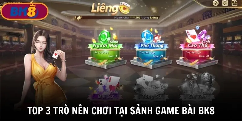 Top 3 trò chơi ăn khách hàng đầu tại game bài BK8