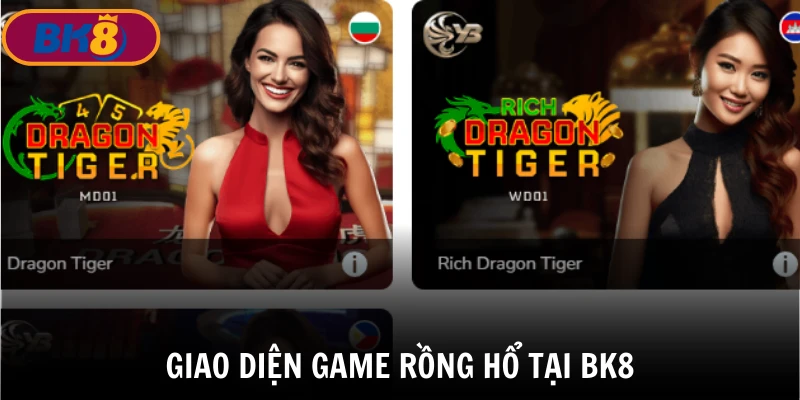 Giao diện game Rồng Hổ - Top game casino hot tại BK8